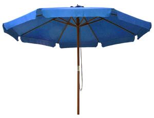 Outdoor Parasol with Wooden Pole 330 cm Azure
