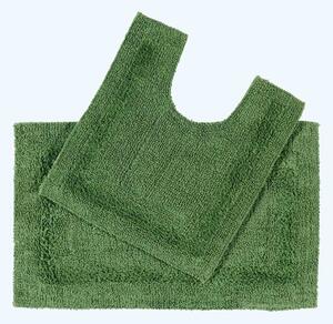 Homescapes Luxury Reversible Bath Mat Set - Bottle Green