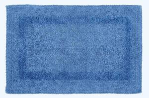 Homescapes Luxury Reversible Cobalt Blue 100% Cotton Bath Mat, 50 x 80 cm, Machine Washable, Super Absorbent, Soft and Hand-Tufted, Eco Friendly