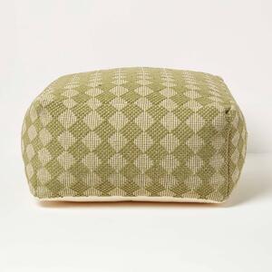 Geometric Green Pouffe Bean Cube Footstool 55 x 30 cm