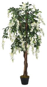 Artificial Wisteria Tree 840 Leaves 120 cm Green and White