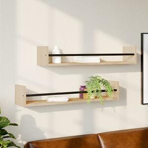 Wall Shelves with Bars 2 pcs Sonoma Oak 80x16x14 cm