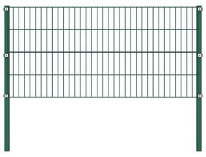 Fence Panel with Posts Iron 1.7x0.8 m Green