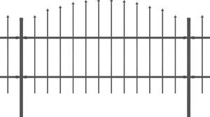 Garden Fence with Spear Top Steel (0.75-1)x17 m Black