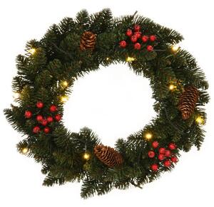 Christmas Wreaths 2 pcs with Decoration Green 45 cm