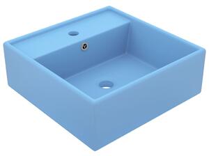 Luxury Basin Overflow Square Matt Light Blue 41x41 cm Ceramic