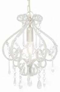 Ceiling Lamp with Beads White Round E14