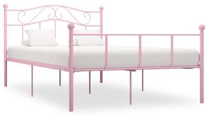 284540 Bed Frame without Mattress Pink Metal 140x200 cm