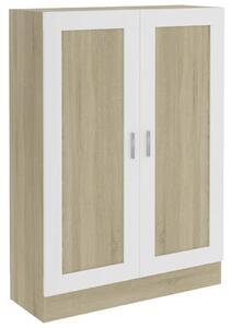Book Cabinet White and Sonoma Oak 82.5x30.5x115 cm Engineered Wood