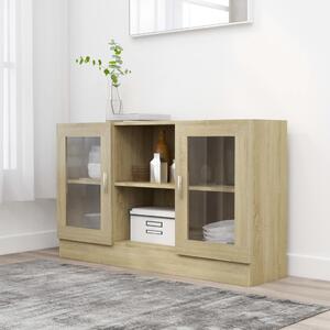 Vitrine Cabinet Sonoma Oak 120x30.5x70 cm Engineered Wood