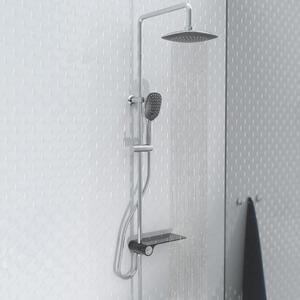 SCHÜTTE Overhead Shower Set with Lateral Tray AQUASTAR Chrome-Anthracite