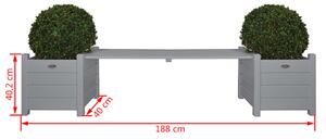 Esschert Design Planters with Bridge Bench Grey CF33G