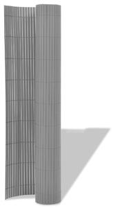 Double-Sided Garden Fence PVC 90x500 cm Grey