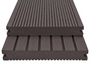 WPC Solid Decking Boards with Accessories 10m² 2.2m Dark Brown