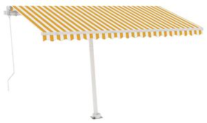 Freestanding Manual Retractable Awning 400x300 cm Yellow/White
