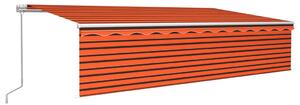 Manual Retractable Awning with Blind 6x3m Orange&Brown