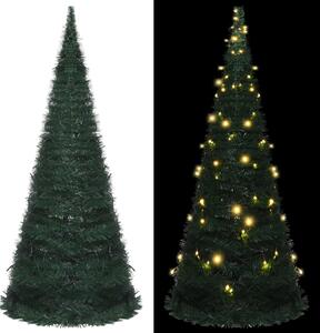 Pop-up String Artificial Pre-lit Christmas Tree Green 210 cm