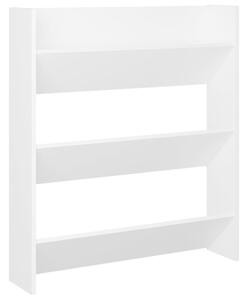 Wall Shoe Cabinet White 80x18x90 cm Engineered Wood