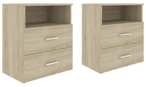 Bed Cabinets 2 pcs Sonoma Oak 50x32x60 cm