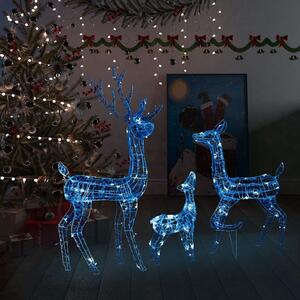 Acrylic Reindeer Family Christmas Decoration 300 LED Blue