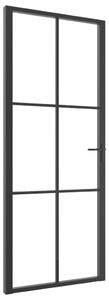 Interior Door ESG Glass and Aluminium 83x201.5 cm Black