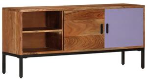 TV Cabinet Honey Brown and Grey 110x30x50 cm Solid Wood Acacia