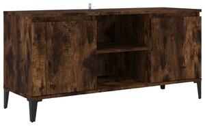 TV Cabinet with Metal Legs Smoked Oak 103.5x35x50 cm