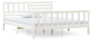 Bed Frame White 135x190 cm Double Solid Wood