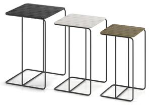 Rousseau 3 Piece Side Table Set Covera Metal Multicolour