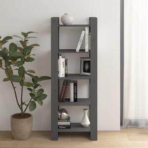Book Cabinet/Room Divider Grey 60x35x160 cm Solid Wood