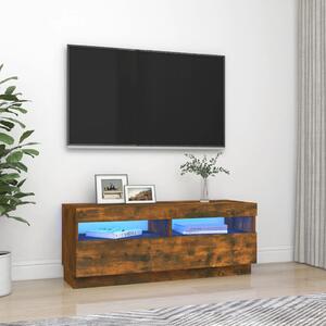 TV Cabinet with LED Lights Smoked Oak 100x35x40 cm