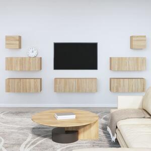 7 Piece TV Cabinet Set Sonoma Oak Engineered Wood
