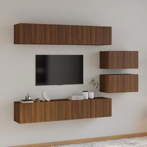 4 Piece TV Cabinet Set Brown Oak Engineered Wood