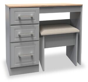 Talland Dressing Table Set with Stool | White Grey Taupe | Roseland