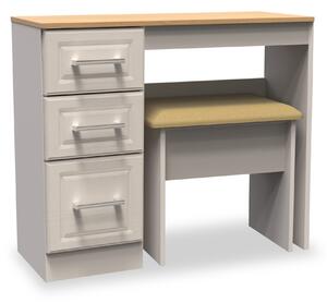 Talland Dressing Table Set with Stool | White Grey Taupe | Roseland