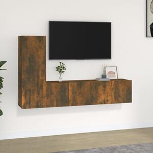 3 Piece TV Cabinet Set Smoked Oak Engineered Wood