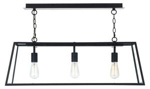 Dar ACA0322 Academy 3 Light Black Ceiling Pendant with Clear Glass