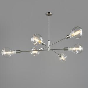 Dar ALA0646 Alana 6 Light Ceiling Pendant Light In Satin Chrome