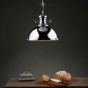 Dar ARO0138 Arona 1 Light Chrome Pendant Light with Glass Diffuser