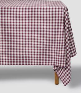 Berry Gingham Linen Blend Tablecloth | Round | Piglet in Bed