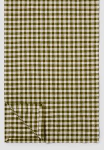 Botanical Green Gingham Linen Blend Table Runner | 45 x 200cm | Piglet in Bed