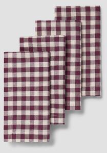 Berry Gingham Linen Blend Napkins Set of 4 | 45 x 45cm | Piglet in Bed