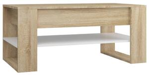 Coffee Table White and Sonoma Oak 102x55x45 cm Engineered Wood