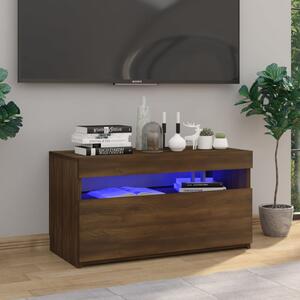 TV Cabinet with LED Lights Brown Oak 75x35x40 cm