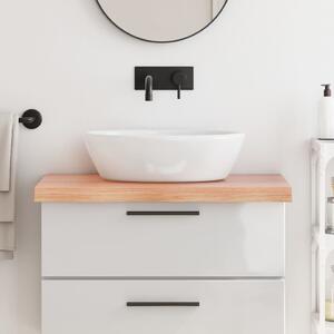 Bathroom Countertop Light Brown 80x50x(2-6) cm Treated Solid Wood