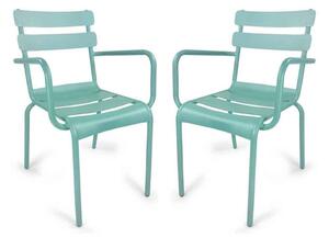 Amarillo Garden Pastel Blue Aluminium Armchair in Pair