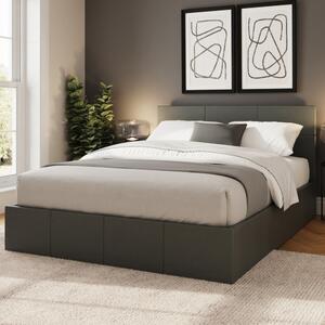 Eltham Side Lift PU Leather Ottoman Small Double Bed In Grey