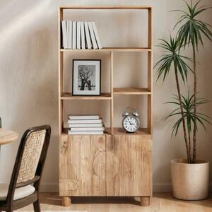 Ashford Wooden Bookcase With 2 Doors In Natural