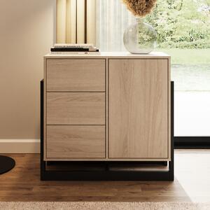 Terrell Wooden Sideboard With 1 Door 3 Drawers In Oak