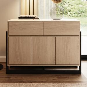 Terrell Wooden Sideboard With 3 Doors 2 Drawers In Oak